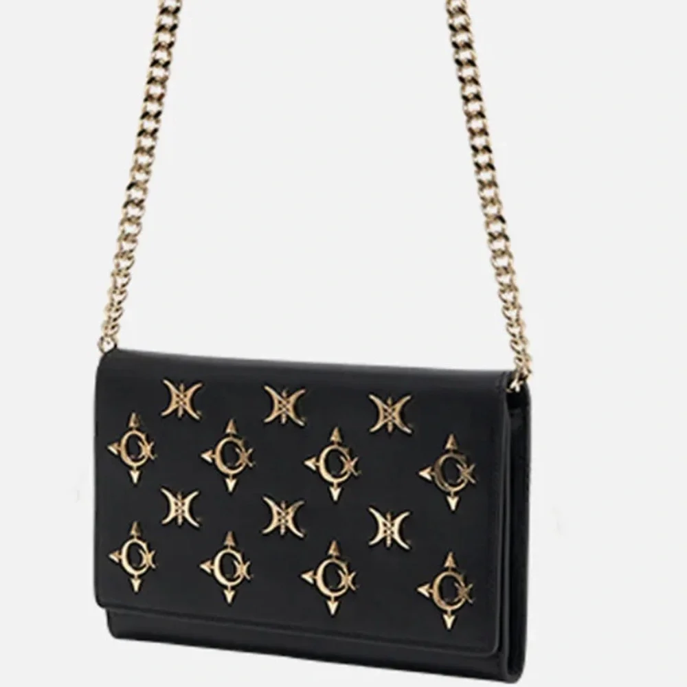 🖤💛NWT CAMILLA GOLD CHAIN FLAP CROSSBODY BAG IN SOLID BLACK WITH GOLD HARDWARE - Picture 3 of 16